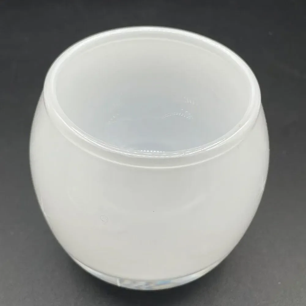 Crate & Barrel White Starburst Etched Glass Votive Candle Holder Poland MCM